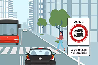 Stadsverkeer bij een zero emissie zone